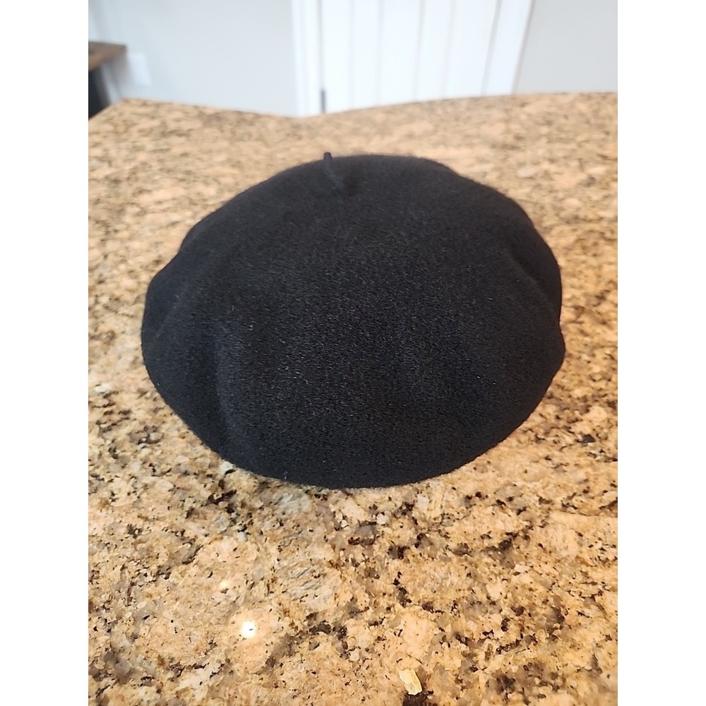 Vintage Kangol 100% Pure Virgin Wool Black‎ Size Small Beret Great Condition